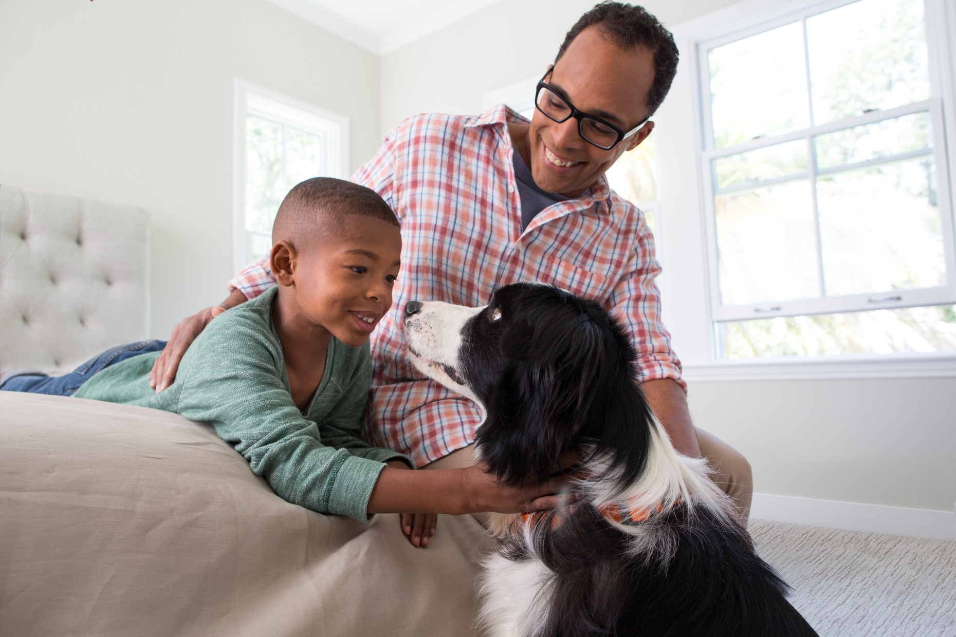 People and Pet Photography | Father and Son with Dog by Mark Rogers